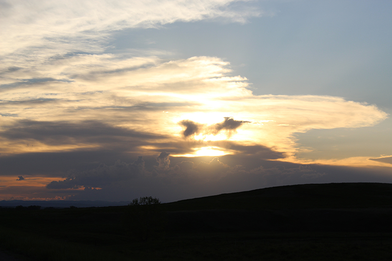 sunset over the prairie