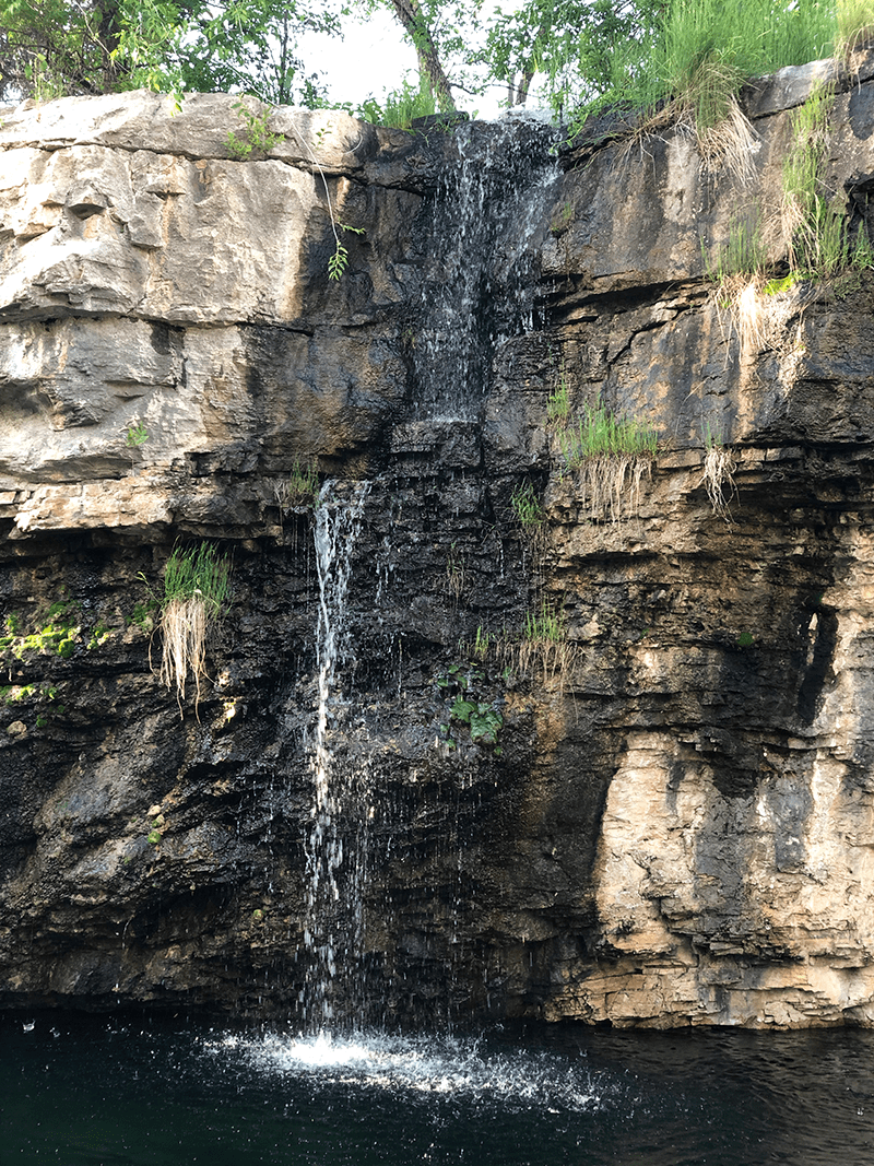 indian springs waterfall in spearfish canyon park in spearfish south dakota